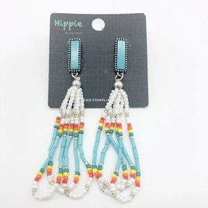 Fashion Turquoise Bar Multi Color Beaded Earrings